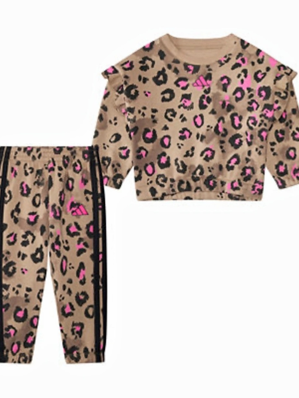 Adidas 2-Piece Long Sleeve Printed Flutter Sleeve Pullover & Elastic Waistband 6